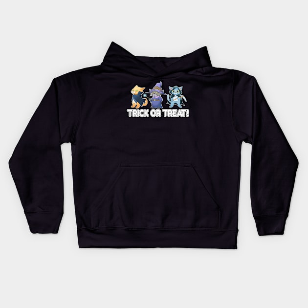 Three Halloween Cat Kids Hoodie by souw83